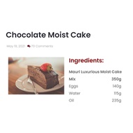 [Ready Stock] Choc Moist Cake Mix Mauri/  Tepung Choc Optima Kek (147-2882T)