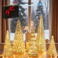 CHAMPIONO Set of 5 Illuminated Mercury Glass Trees, Creative Versatile Mercury Glass Christmas Trees