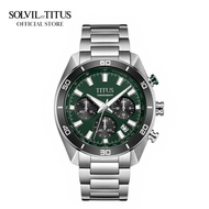 Solvil et Titus Modernist Chronograph Quartz in Green Dial and Stainless Steel Bracelet Men Watch W06-03265-004