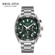 Solvil et Titus Modernist Chronograph Quartz in Green Dial and Stainless Steel Bracelet Men Watch W0