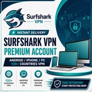 𝗦𝘂𝗿𝗳𝘀𝗵𝗮𝗿𝗸 VPN Premium Account - PC / Mobile App / TV