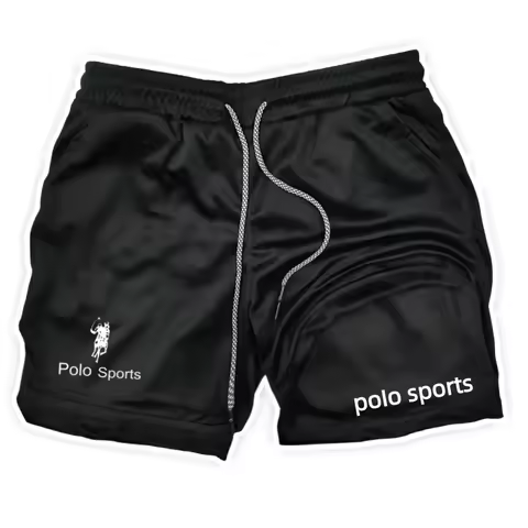 Gym men's fitness shorts summer sportswear 2-in-1 slimming shorts double-layer athlete training