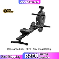 (FREE MASSAGE GUN) OVICX R200 Single Track Foldable Indoor Poly-V Belt Drive Rowing Machine With LCD