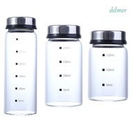 DELMER Spice Jars with Scale Glass Spice Bottle Kitchen Supplies Condiment Storage Cooking Tool Salt Jar