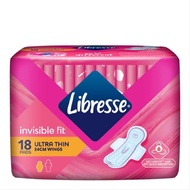 Libresse Invisible Fit Ultra Thin Wings 24cm (18s) Disposable Sanitary Pad Tuala Wanita Pakai Buang