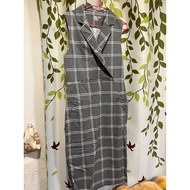 Sleeveless Dress With Cover Asos Size UK10 Gray Checkered Pattern