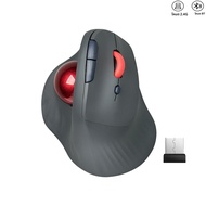 JOMAA บลูทูธไร้สาย Trackball Mouse แนวตั้ง Rollerball Mouse ชาร์จ Ergonomic Mice พร้อมกระเป๋าสําหรับ