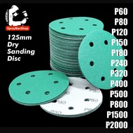 Sandpaper Disc 125mm 6 Holes Velcro Backing Dry Sanding Paper Disc