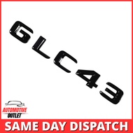 GLC43 LETTERING REAR BOOT LID TRUNK BADGE EMBLEM FOR MERCEDES BENZ, GLOSS BLACK