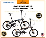 CAMP Maven 9 Alloy Folding Bike 9sp Shimano Altus Hydraulic Brake Basikal Lipat Fodie Shimano Ready Stock