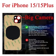 1Pcs OEM Big Hole Back Glass to For iPhone 15 15Plus Replacement Battery Cover Rear Door Back Glass