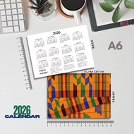 1pc 2026 calendar with Malaysian public holiday indication size A6 - Cla6 115