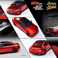 Howie Model 1/64 Mercedes-Benz C63S Metal Red "APAxpo" Diecast car Car Model Simulation Alloy Diecas