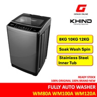 KHIND/Midea Fully Auto Washing Machine (12kg/10kg/8kg/7.5kg) WM120A/WM100A/WM80A /WM70A/MA100W75