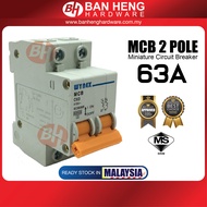 WYNEX/NES MCB 2 POLE 16A/32A/63A 6000A (Miniature Circuit Breaker - SIRIM Approved)