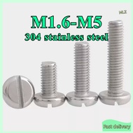 Skru Kepala Silinder Alur Lurus 304 Stainless Steel | ISO 1207 Slotted Cheese Head Screw,  Fully Thr