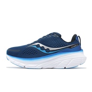 Saucony Jogging Shoes Guide 17 Thick-Soled Shock-Absorbing Breathable Mesh Blue White Road Running Socony Men's [ACS] S20937106