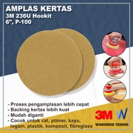 3M-236U Hookit Paper Sandpaper 6" P-100 (1 pack contains 5 pcs) 236U 6in Grit 100