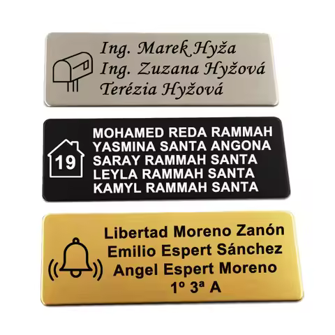 70*25MM Personalize Laser Engraved Your Text Logo Business ID Plate Stainless Steel Door Wall Tag Le