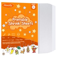 Hewolly 12 PCS Printable Shrink Plastic Sheets for Kids, Shrink Films Papers for Kids Creative Craft