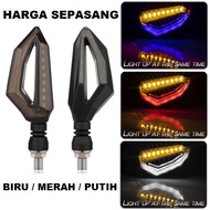 Lampu Sein LED DRL 2 Warna Sen Motor Flash kedip Moge Vixion Byson MX