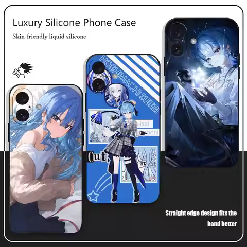 Virtual Hoshimachi Suisei Phone Case For iPhone 17 16 15 14 13 12 X XR XS 8 Plus Mini Pro Max Soft b