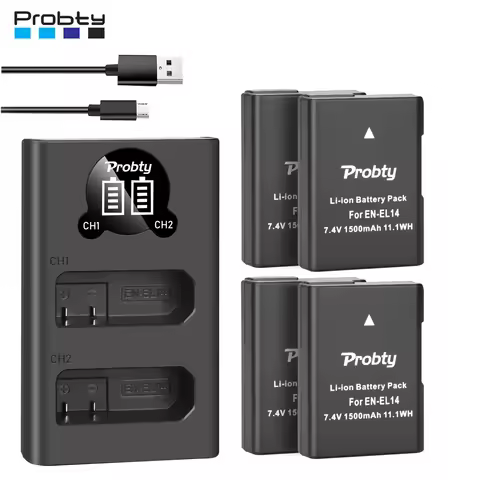 7.4V 1500mAh EN-EL14 EN-EL14A ENEL14 Battery for Nikon D3100 D3200 D3300 D3400 D3500 D5600 D5100 D52