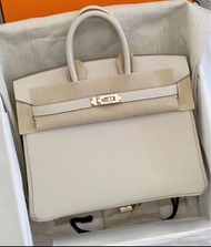 Birkin 25 奶昔白玫瑰金扣 Togo B 