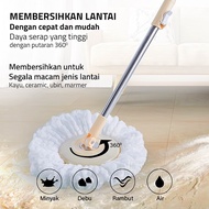 Alat Pel Lipat Peras Tongkat Handle Gagang Pel Lantai Kain Spin Mop Stick Set Putar 360