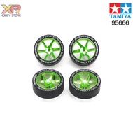 [Tamiya] Fully Cowled 30th Anniv. Super Hard Low Profile Tires & Matte Green Plated Wheels (TA 95666