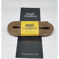 2-Layer Light Brown Polyester Flat Shoelaces - Aglets Metal - Crudlaces