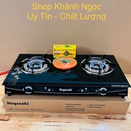 Bếp gas đôi tiết kiệm ga NAGASAKI NK-686G Mới 100% Kính cường lực Đầu đốt đồng thau - Bảo Hành 1 Đổi