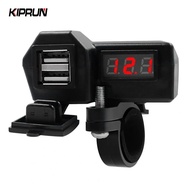 KIPRUN Motorcyle Phone Charger, 12V Waterproof Dustproof 3.4A  Motorcycle Handlebar Charger with Vol