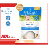 [EXP 05/2026] Bellamy's Organic Baby Rice With Prebiotic 4 Months+ baby Food ( 125g )