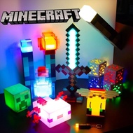 MC LED Minecraft Lamp Torch Color Changing Water Bottle Ore Block Axolotl Pig Head Bee Fox Creeper L
