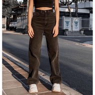 Cache High-Waisted Wide-Leg Jeans Beautiful Shape Soft Bleached Fabric That Does Not Stretch. Brown