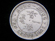 British Hong Kong - 1937年英屬香港一毫(Nickel Cent)鎳銅幣(英皇佐治六世像,第一款)