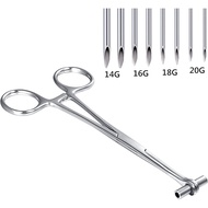 JIESIBO Septum Forceps Clamp Pliers for Nose Septum Piercing Forceps 6" with Needles 316L Surgical S
