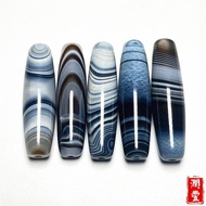 Natural Silk-Tangling Agate Blue Qinlezi Sky Eye Dzi Beads Barrel Beads Back Cloud Pendant Star Moon