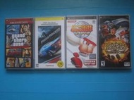 PSP GTA俠盜獵車手 自由城戰記 美版 無盡的傳說2  RIDGE RACERS 實感賽車共4片  圖片內容為實物.