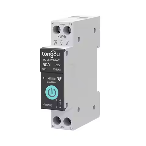 TONGOU TUYA 1P Wireless Remote Control Wifi Circuit Breaker Smart Circuit Breaker With Metering Wifi