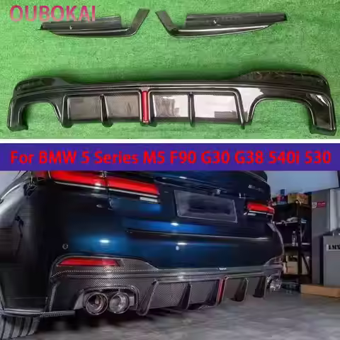 For BMW 5 Series M5 F90 G30 G38 540i 530 Carbon Fiber Car Rear Bumper Diffuser Rear Splitters Spoile