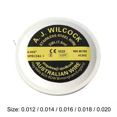 A.J. Wilcock Stainless Steel Orthodontic Wire 0.012/0.014/0.016/0.018/0.020 25ft Dental Archwire Aus