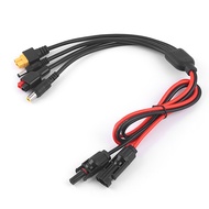 BESTIT 4 in 1 Solar Panel Extension Cable 30A 1m Length Solar Extension Cord Connector MC4 to DC5521