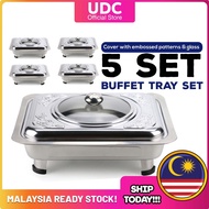 UDC 5 SETS 34x28 BUFFET EMBOSSED / BUFFET TRAY SET / BUFFET FOOD TRAY / SERVING TRAY /FOOD PAN KENDU