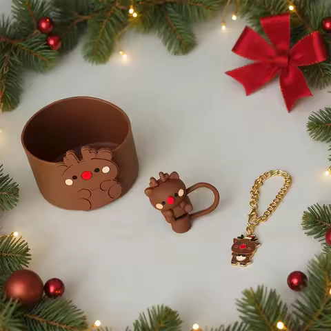 Christmas Accessories Set for Stanley 30oz 40oz Tumbler Cup - Straw Cover,Siliocne Boot, Xmas Charms