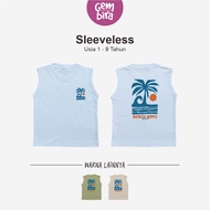 Sleeveless Singlet for Boys, Girls' T-Shirt, Cotton Kutung Material, Unisex Beach Days, Ages 1 2 3 4