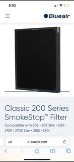 Blueair 200 Series Smokestop Filter