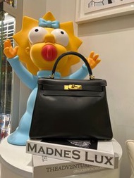 Hermes kelly28 黑色金扣 ghw