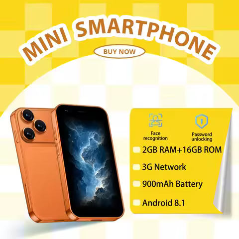 ONEMYTH mini phone, supporting 3G network, equipped with a 3.0-inch screen, dual SIM cards, and a po